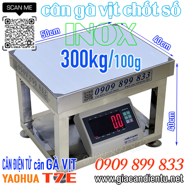 Cân điện tử inox XK3190-T7E 100kg 200kg 300kg 500kg cân động vật chốt số