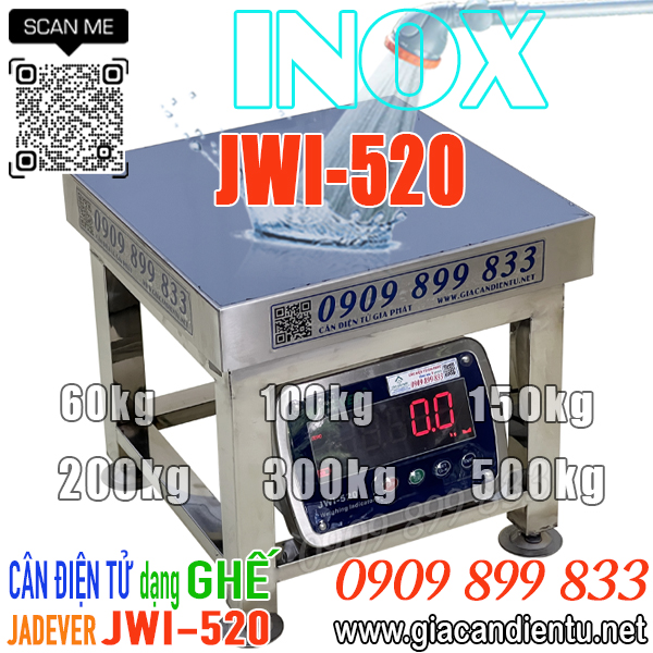 Cân điện tử JWI-520 inox 100kg 200kg 300kg 500kg chống nước