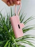  Sạc dự phòng mini 5000mAh sạc nhanh nhỏ gọn dễ mang, theo tích hợp 2 cáp sạc Type C và Lightning 