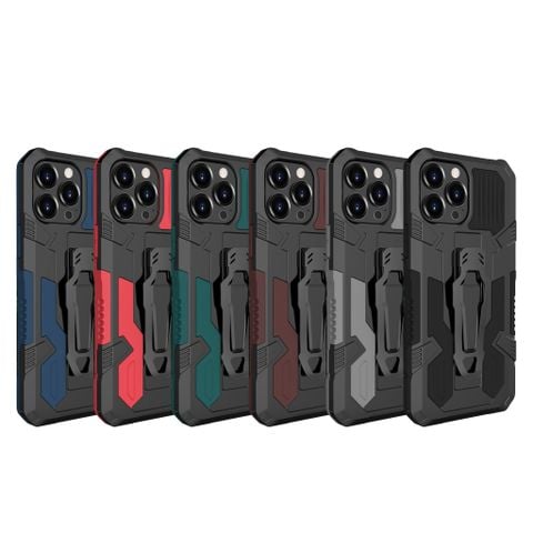  Ốp điện thoại chống sốc kiểu giáp có kẹp thắt lưng cho iPhone 