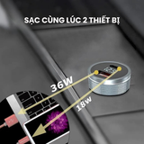  Củ sạc nhanh trên ô tô Type C & USB có hiển thị thông số 
