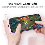  Sạc dự phòng mini 5000mAh sạc nhanh nhỏ gọn dễ mang, theo tích hợp 2 cáp sạc Type C và Lightning 