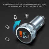 Củ sạc nhanh trên ô tô Type C & USB có hiển thị thông số 
