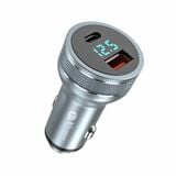  Củ sạc nhanh trên ô tô Type C & USB có hiển thị thông số 