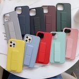 Ốp điện thoại màu trơn có dây đeo cổ tay làm giá đỡ cho iPhone 