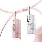  Sạc dự phòng mini 5000mAh sạc nhanh nhỏ gọn dễ mang, theo tích hợp 2 cáp sạc Type C và Lightning 
