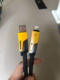  Cáp sạc nhanh đa năng PD 27W 4 trong 1, 4 đầu sạc Type C, USB, Lighning bọc dù chống cháy chống gãy 