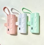  Sạc dự phòng mini 5000mAh sạc nhanh nhỏ gọn dễ mang, theo tích hợp 2 cáp sạc Type C và Lightning 