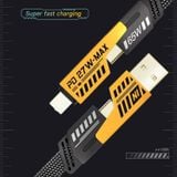  Cáp sạc nhanh đa năng PD 27W 4 trong 1, 4 đầu sạc Type C, USB, Lighning bọc dù chống cháy chống gãy 