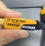  Cáp sạc nhanh đa năng PD 27W 4 trong 1, 4 đầu sạc Type C, USB, Lighning bọc dù chống cháy chống gãy 