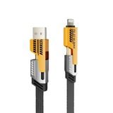  Cáp sạc nhanh đa năng PD 27W 4 trong 1, 4 đầu sạc Type C, USB, Lighning bọc dù chống cháy chống gãy 