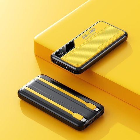  Sạc dự phòng 20.000 mAh 2 cổng sạc vào Type C và Micro USB, 2 cổng ra USB có tích hợp sẵn 2 cáp sạc iphone và type C 