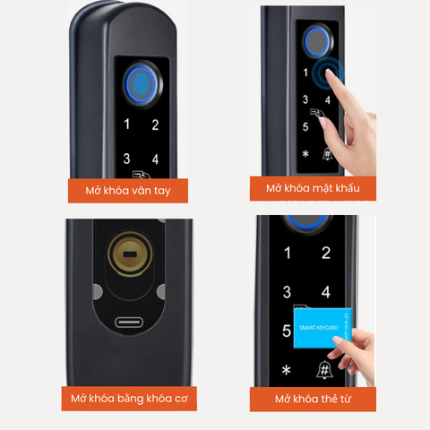  Khóa cửa nhôm thông minh 2 chiều VD6721 