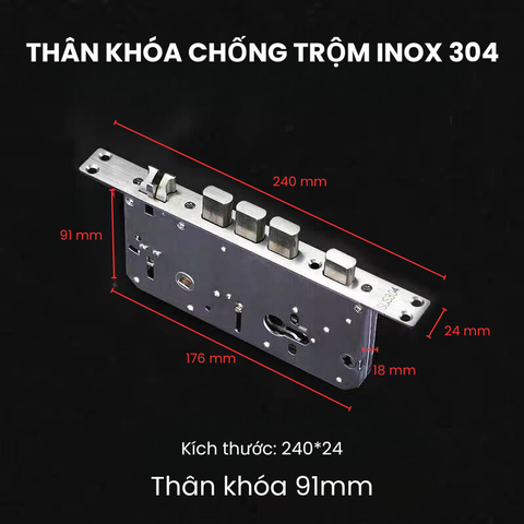  Thân khóa 6068 kích thước 91*24*240 