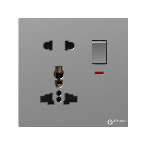  Ổ cắm đôi kèm công tắc 