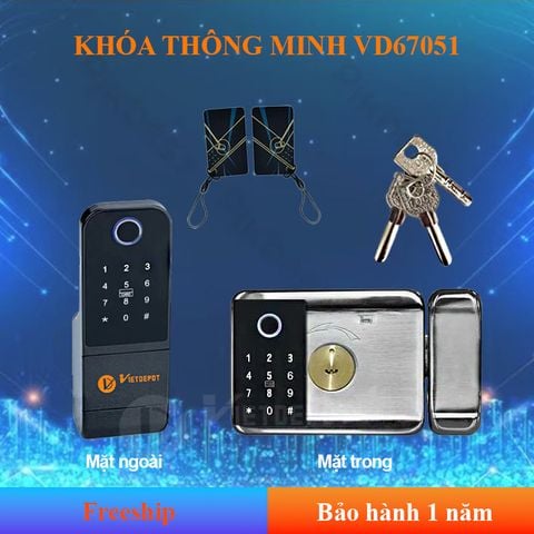  Khóa cửa cổng thông minh 2 chiều chống nước VD67052 