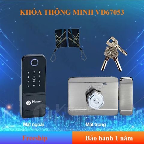  Khóa cửa cổng thông minh 1 chiều chống nước VD67053 