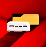  Sạc dự phòng 20.000 mAh 2 cổng sạc vào Type C và Micro USB, 2 cổng ra USB có tích hợp sẵn 2 cáp sạc iphone và type C 