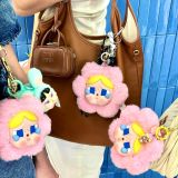577 - Móc Khóa Túi Đựng Pop Mart Crybaby Sad Club Series-Silicone Plush Earphone Bag Màu Hồng Vàng