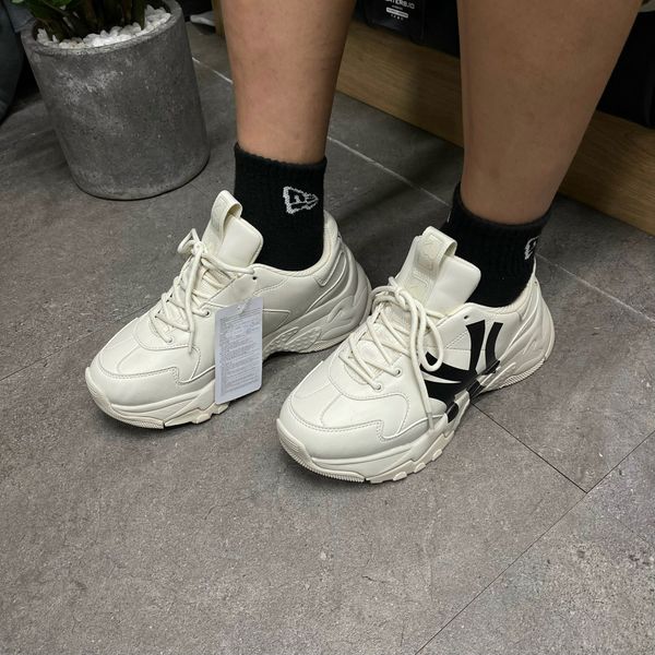 02 - Giày MLB Bigball Chunky NY Beige NewYork Yankees fullbox - 3ASHC101N-50BGS