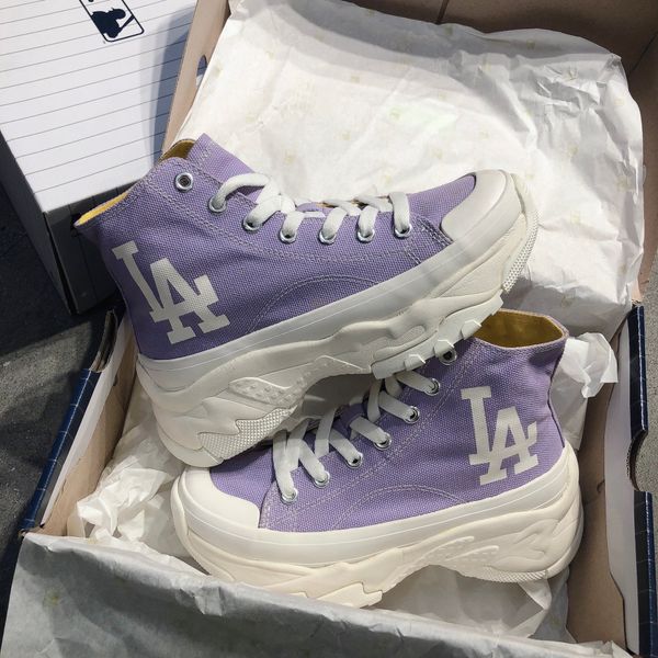 29 - Giày MLB Bigball Chunky High LA tím - 32SHU1111-07V