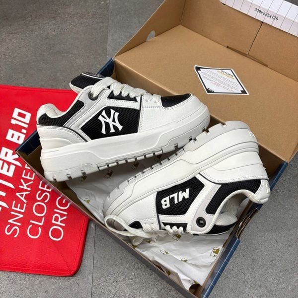 717 - Giày MLB Korea Chunky Liner Wide New York Yankees Black - 3ASXCLW4N-50BKS