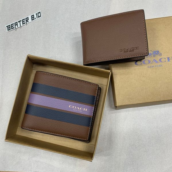 825 - Ví Coach Nam 3 in 1 Wallet dáng gập, tặng kèm ví thẻ - 