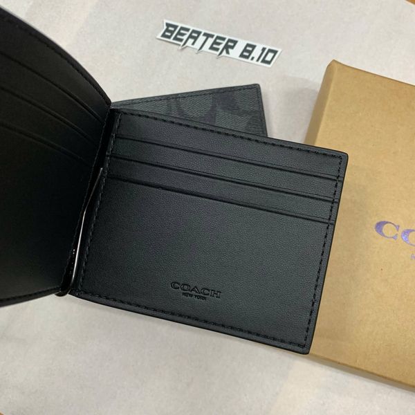 826 - Ví Coach Nam Nữ Đựng Thẻ Dáng Mỏng Kẹp Tiền – Signature Canvas 