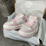 747 - Giày MLB Chunky Liner Mid Classic Mono New York Yankees Pink - 3ASXCMM4N-50PKS