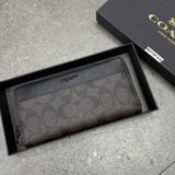 806 - Ví Coach Zip Around Wallet Black - F58112