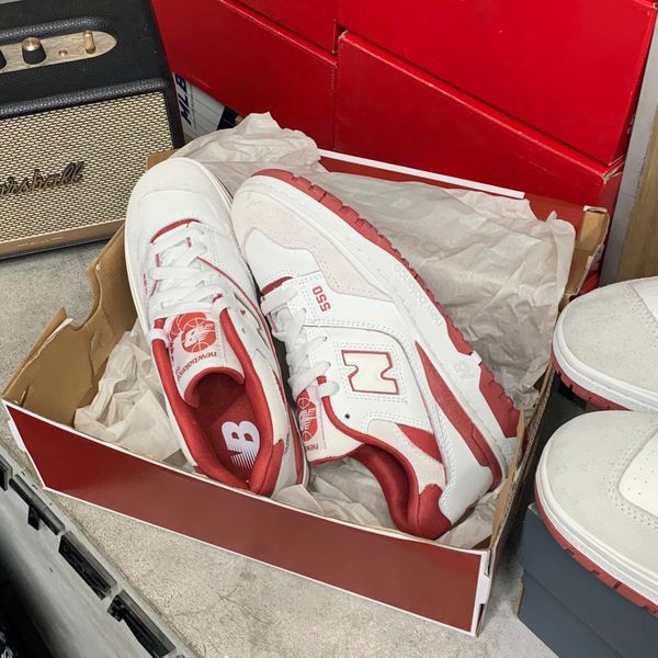 250 - Giày New Balance 550 White Red Suede - BB550STF