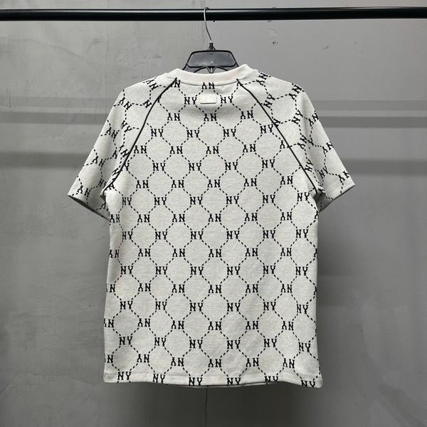 732 - Áo thun unisex cổ tròn MLB Jacquard Dia Monogram Grey - 3ATSM0144-50CRD