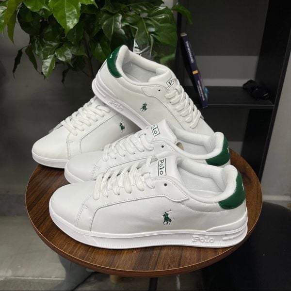 535 - Giày Polo Ralph Lauren Heritatage Court II màu trắng xanh - 0200017659K23