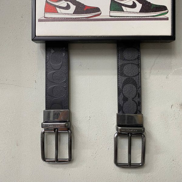 642 - Dây Thắt Lưng Da Nam COACH 38mm Khoá Đảo Chiều màu Đen - CQ024 BLK