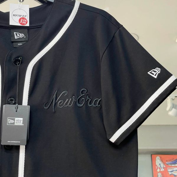 354 - Áo Thun New Era Baseball Jersey Black Short Sleeve - 13334764