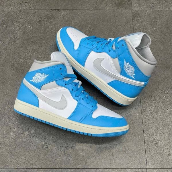632 - Giày Air Jordan 1 Mid ‘Dark Powder Blue’ - BQ6472-400