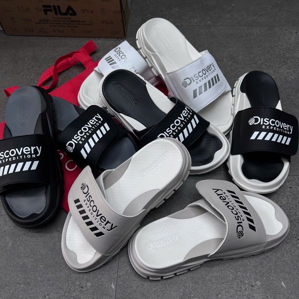 177 - Dép Discovery Bucket Slides (black/black white/ white/ begei white)