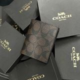545 - Ví Coach Slim Bill Canvas Dáng Gập Đứng, Card Holder