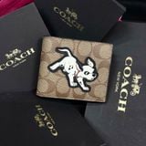 163 - Ví Coach Nam 3 In 1 Canvas Dáng Gập Vuông, Kèm Card Holder