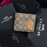 163 - Ví Coach Nam 3 In 1 Canvas Dáng Gập Vuông, Kèm Card Holder