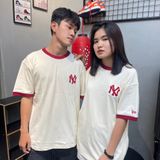 439 - Áo Thun New Era Embroidery Ivo Kem Viền Đỏ - 13038757