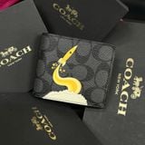 163 - Ví Coach Nam 3 In 1 Canvas Dáng Gập Vuông, Kèm Card Holder