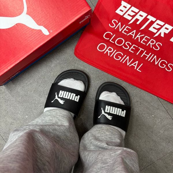 106 - Dép quai ngang Puma Popcat Đen