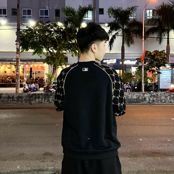 706 - Áo Sweater MLB Monogram New York Yankees Black Begei - 3AMTM1244-50BKS