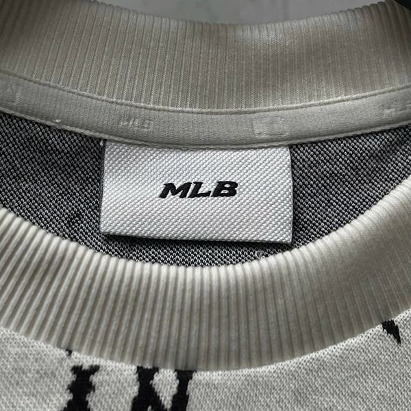 732 - Áo thun unisex cổ tròn MLB Jacquard Dia Monogram Grey - 3ATSM0144-50CRD