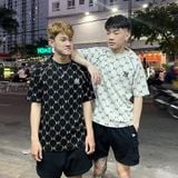 732 - Áo thun unisex cổ tròn MLB Jacquard Dia Monogram Grey - 3ATSM0144-50CRD