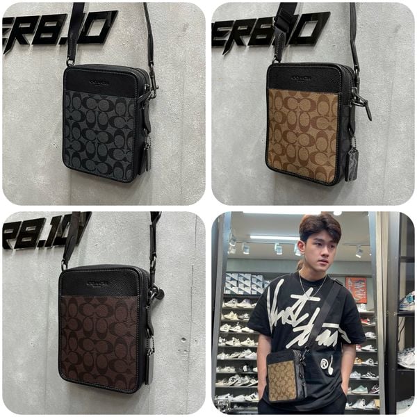 614 - Túi Đeo Chéo Coach Sullivan Crossbody Khaki & Brown - CC090 - CC009