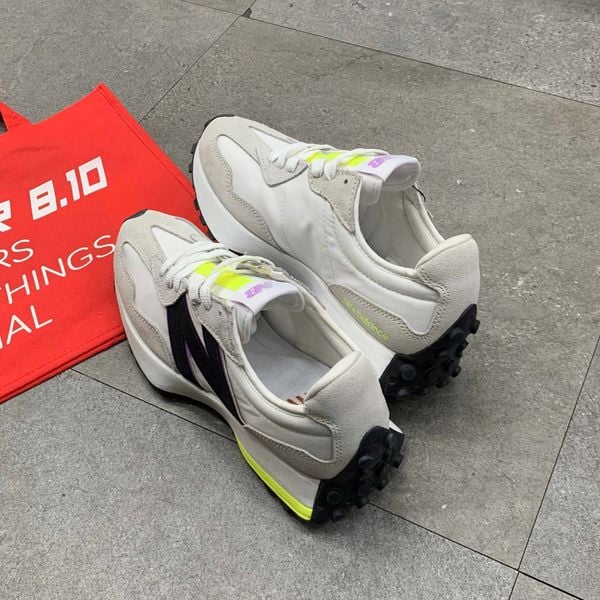 368 - Giày New Balance 327 White Suede Neon - WS327NB