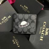 163 - Ví Coach Nam 3 In 1 Canvas Dáng Gập Vuông, Kèm Card Holder