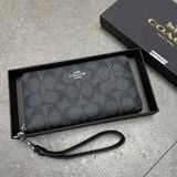 784 - Ví Coach Zip Signature Black - C4452